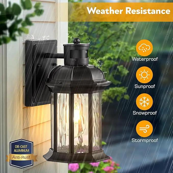 VIANIS Motion Sensor Outdoor Wall Lights, 2-Pack Black Outdoor Light Fixture, Exterior Lights for House, Front Porch Light Lantern Wall Mount Sconce Lighting, Dusk to Dawn Outside Lights for Patio by GreenHaven Gardens