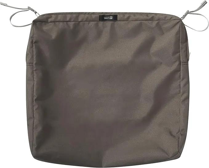 Classic Accessories Ravenna Seat Cushion, 21x21x3 Inch (Pack of 1), Dark Taupe 4 Sq Ft, Chair Seat Cushion by GreenHaven Gardens