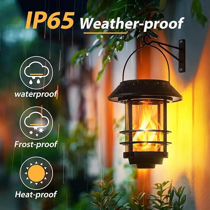 Otdair Solar Wall Lantern Outdoor, Flickering Flames Solar Sconce Lights Outdoor, Hanging Solar Lamps Wall Mount for Front Porch, Patio and Yard, 4 Pack by GreenHaven Gardens