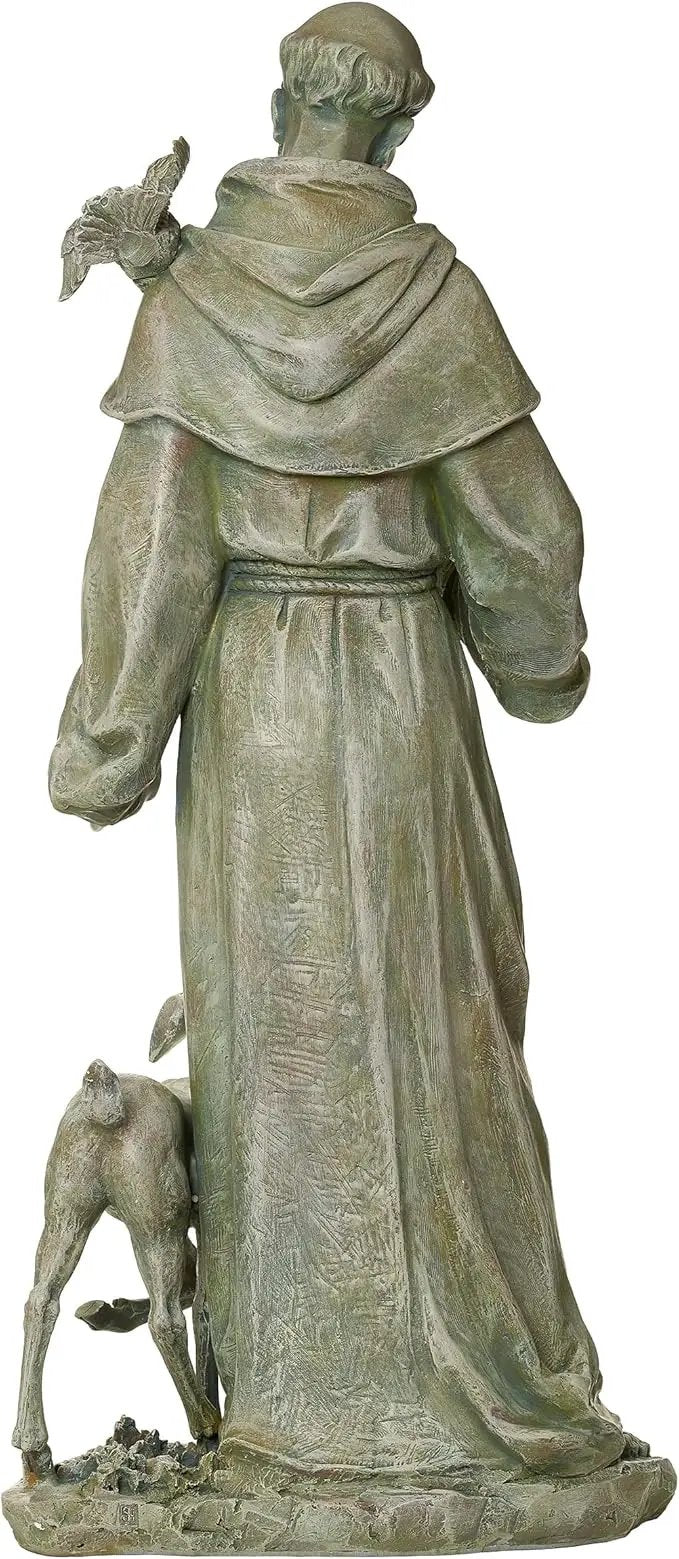 Joseph's Studio by Roman, 36.5" H St. Francis with a Fawn Garden Statue, Religious Outdoor Decor by GreenHaven Gardens