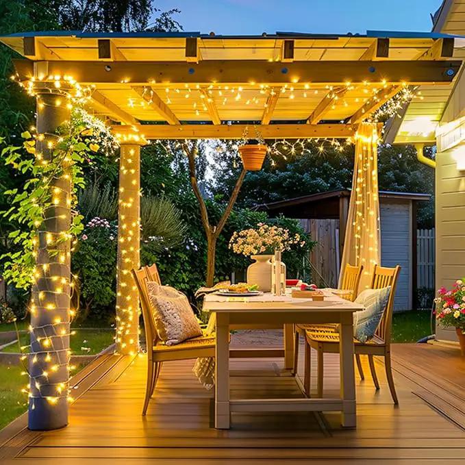 JMEXSUSS 200 LED String Lights Indoor Outdoor Clear Wire, Connectable Warm White Christmas String Lights for Bedroom, 66 Ft Twinkle Fairy String Lights Plug in for Home Wedding Tree Yard Patio Spring by GreenHaven Gardens