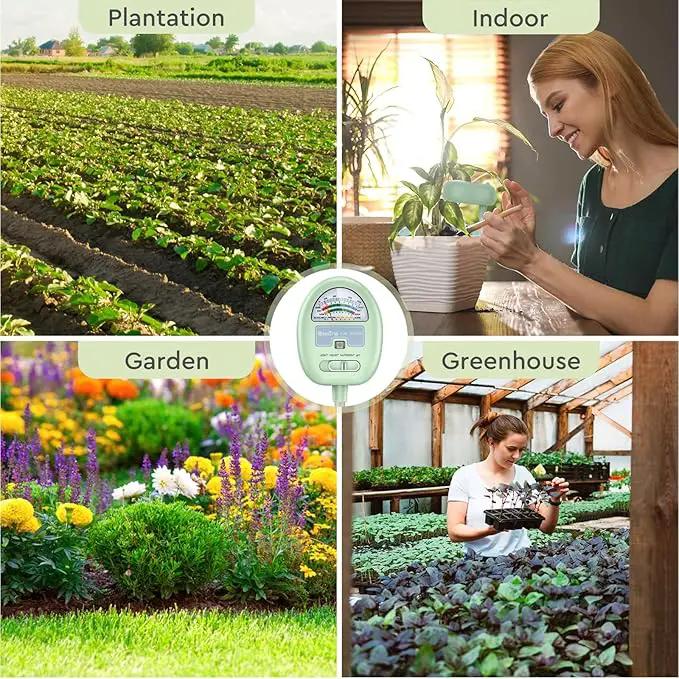 Soil Moisture Meter, 4-in-1 Moisture Meter for Plants, Tester for Moist, Light,Nutrients, pH, Soil Test Kit, Great for Garden, Lawn, Farm, Indoor & Outdoor Use, No Battery Required by GreenHaven Gardens