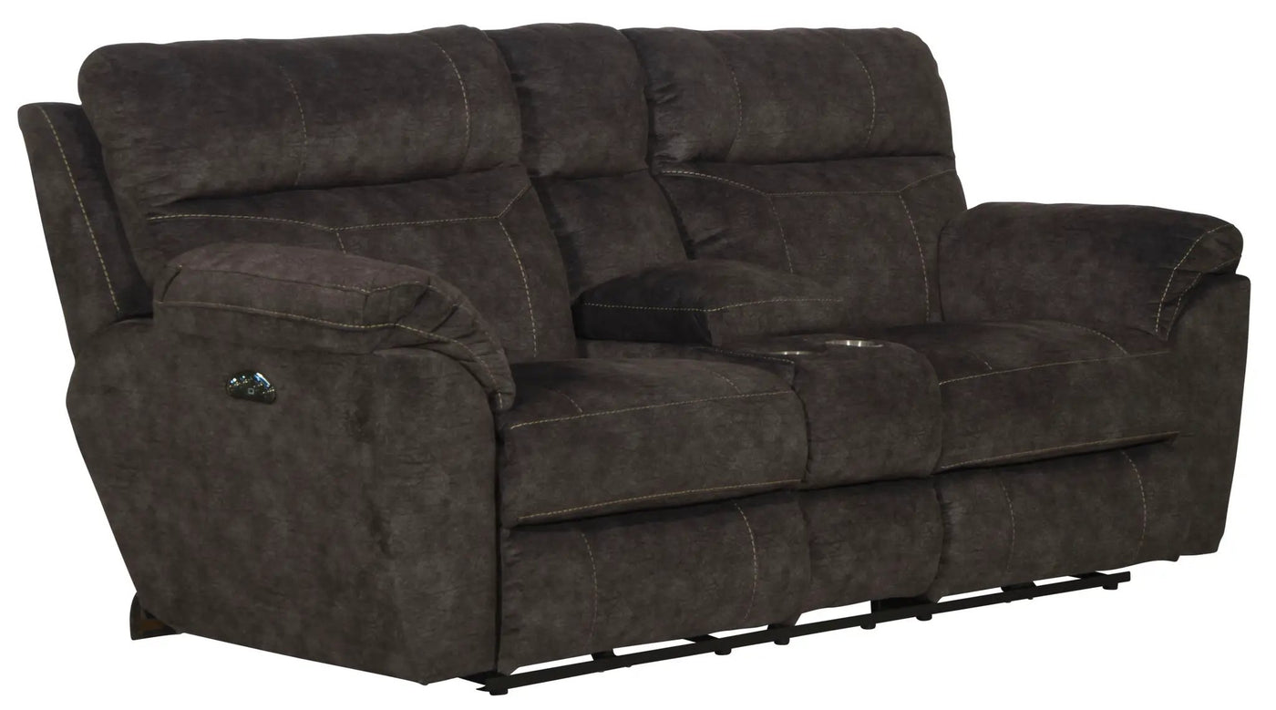 Sedona - Power Headrest Lay Flat Reclining Console Loveseat With Storage & Cupholders by Unique Piece Furniture