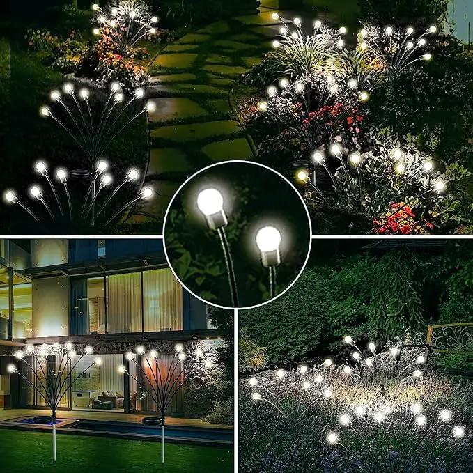 6-Pack Solar Garden Lights, 48 LED Solar Lights Outdoor for Garden Decor, Waterproof Firefly Light Outdoor (Sway by Wind), Swaying Light for Outside Yard Pathway Landscape Decorations (Cool White) by GreenHaven Gardens
