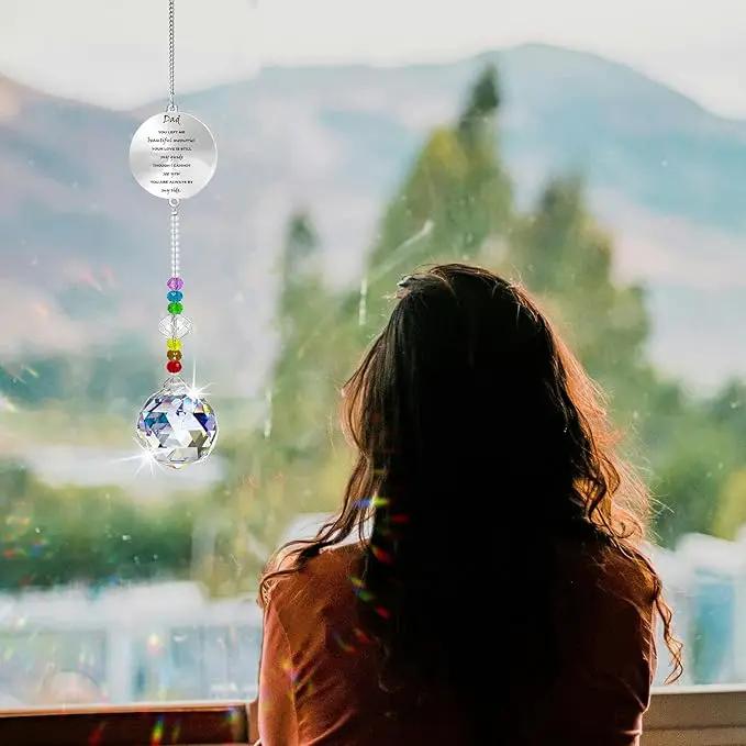 Memorial Gifts Crystal Suncatcher,Unique Sympathy Gifts for Loss of Loved One,Rainbow Maker Bereavement Gifts Box for Loss of Father Mom Dad Son Daughter Husband Brother Grandmother (Dad) by GreenHaven Gardens