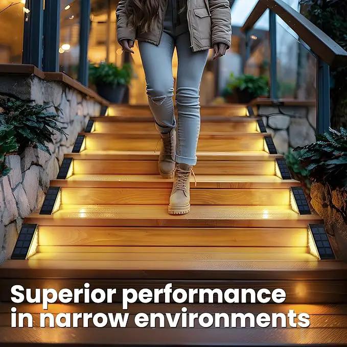 SOLPEX Solar Step Lights for Outside, 24 LEDs Solar Stair Lights Outdoor Waterproof Decor for Porch, Front Door, Stair, Step, Deck, Fence, Balcony, Patio, Wall, Yard, Garden(12 Pack, Warm White) by GreenHaven Gardens