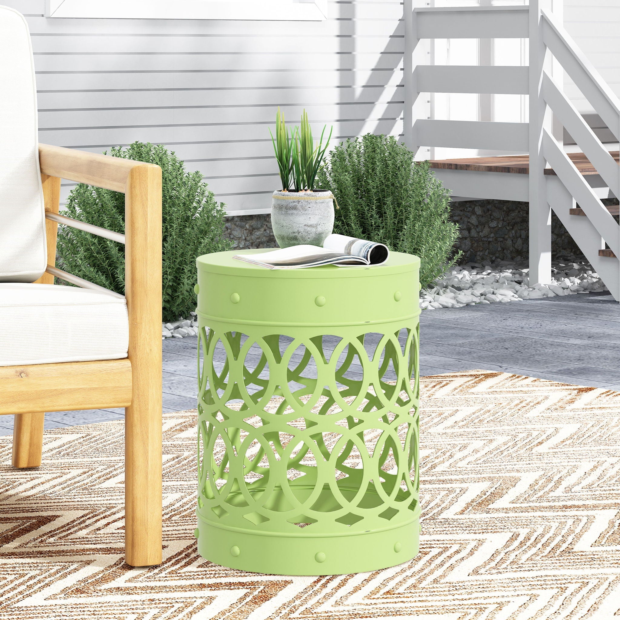 Outdoor Metal Large End Table, Modern Design by HouseOfZazla