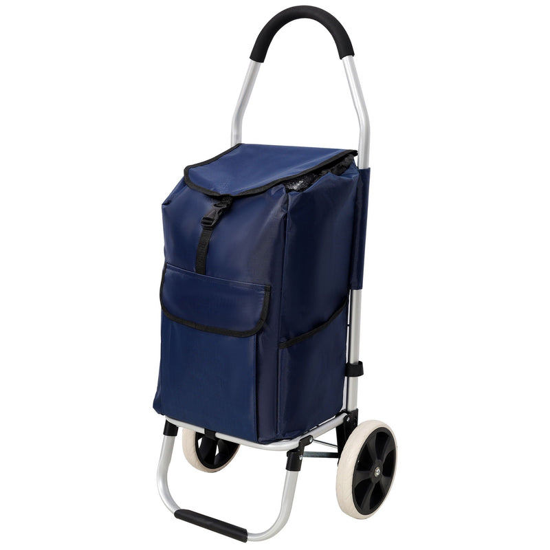 Foldable Shopping Trolley With Wheels And Waterproof Bag - Blue by HouseOfZazla