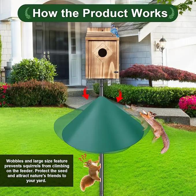 Gtongoko 19 Inch Squirrel Baffle for Bird Feeder Pole Squirrel Guards for Shepherds Hook Stopper for Bird Feeders Green 1 Pack by GreenHaven Gardens