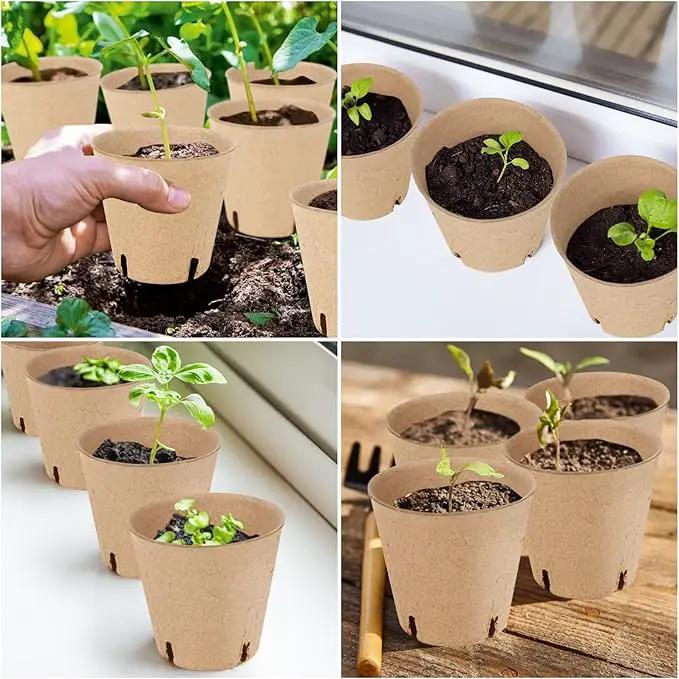 100PCS Peat Pots, 3.15Inch Seed Starting Pots with Drainage Holes Round Nursery Pot, Garden Germination Nursery Pot Bonus 20 Plant Labels by GreenHaven Gardens