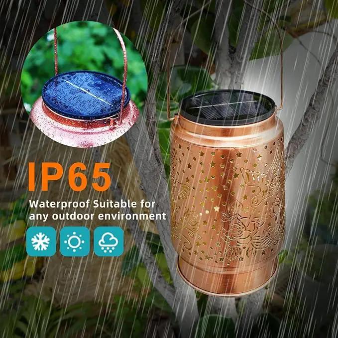 Hummingbird Solar Lanterns Outdoor Waterproof Large Metal Hanging Lantern with 2000mAh Battery, Solar-Powered Garden Lights Decor for Yard, Patio, Backyard - Birthday Gift for Women, Mom, Grandma by GreenHaven Gardens