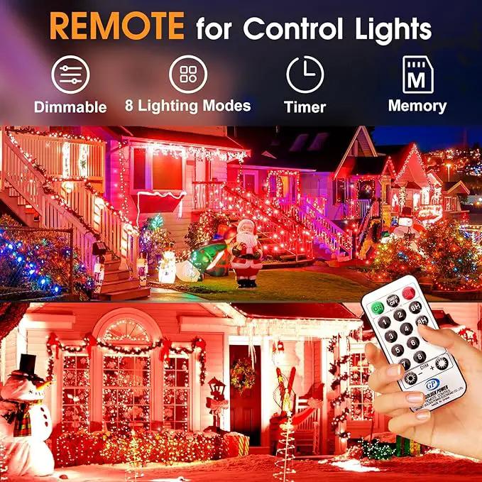 KNONEW 600ft 1500 LED String Lights Outdoor Christmas Lights 8 Modes & Timer Fairy Light Plug in Waterproof LED String Lights for Xmas Yard Tree Wedding Party Holiday Decorations (Red) by GreenHaven Gardens