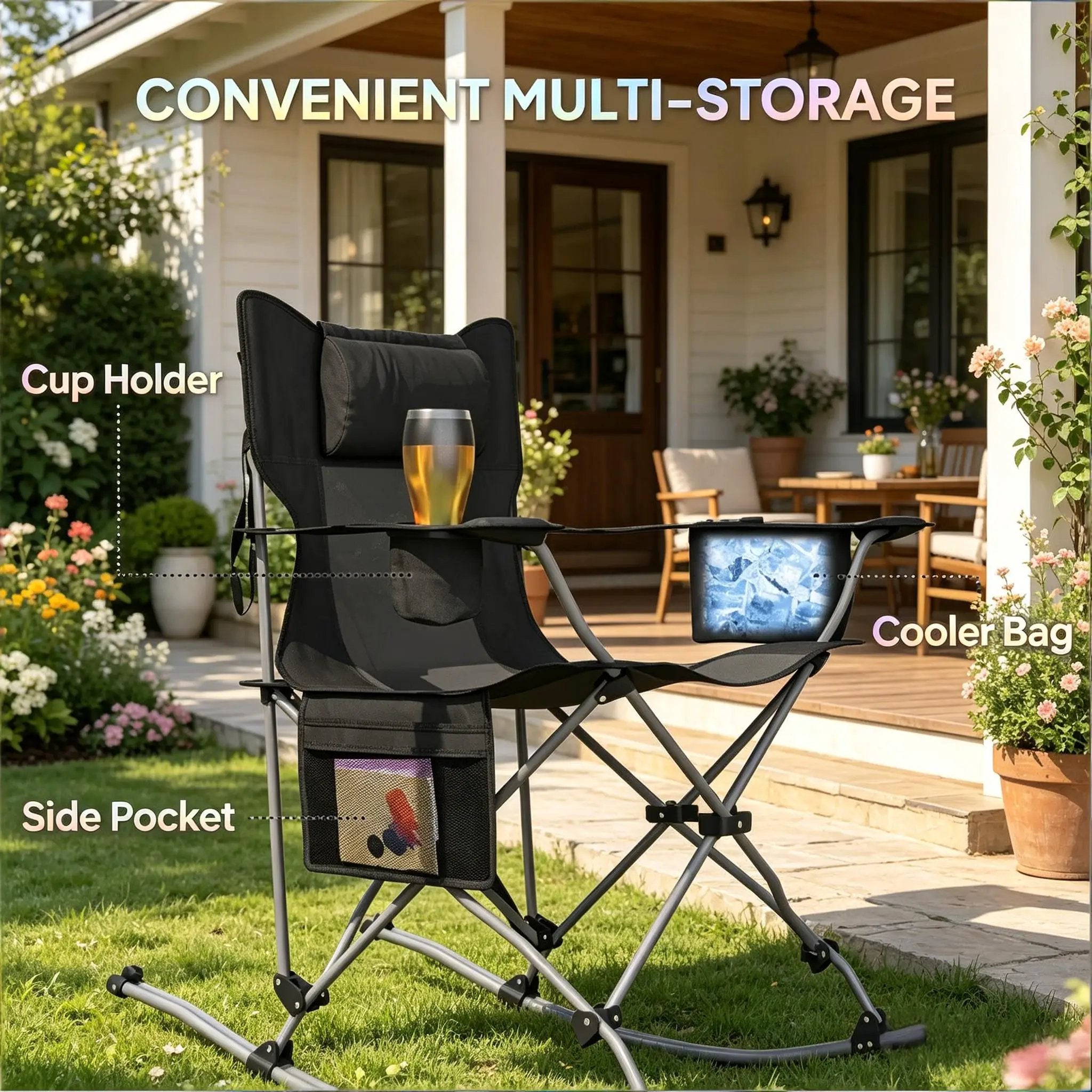 Set of 2 Folding Rocking Camping Chairs by HouseOfZazla
