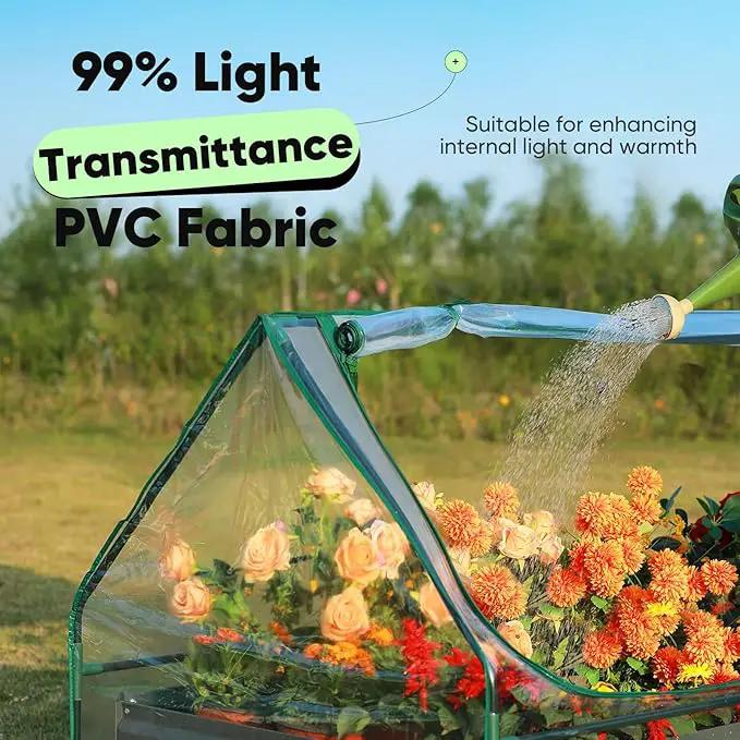 Quictent Portable Mini Cloche Greenhouse w/ Elevated Bottom, Reinforced High Light Transmission Waterproof UV-Resistant Hot House for Indoor Outdoor, 36" x 18" x 33", Clear by GreenHaven Gardens