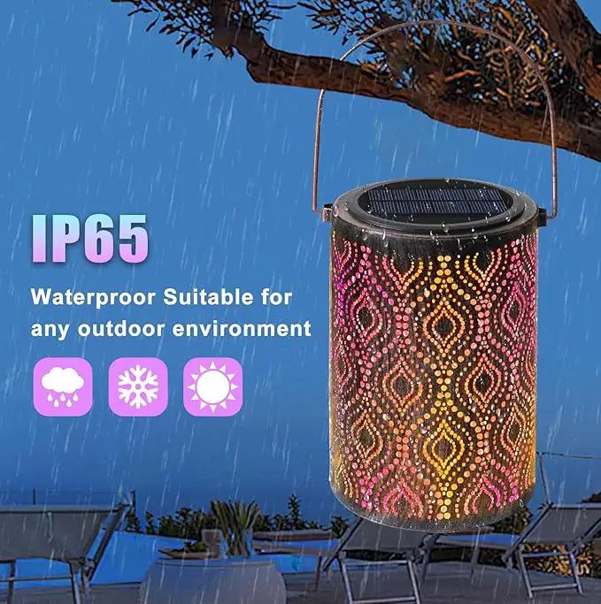 Solar-Powered Iron Art Lantern - Two Lighting Modes Waterproof Hanging Ambiance Lighting for Gardens & Patios, Perfect as Decorative Gift Housewarming Gift Mom Gifts (Peacock Feather) by GreenHaven Gardens