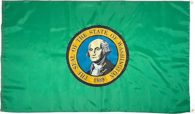 FlagSource Washington Nylon State Flag, Made in the USA, 4x6' by GreenHaven Gardens