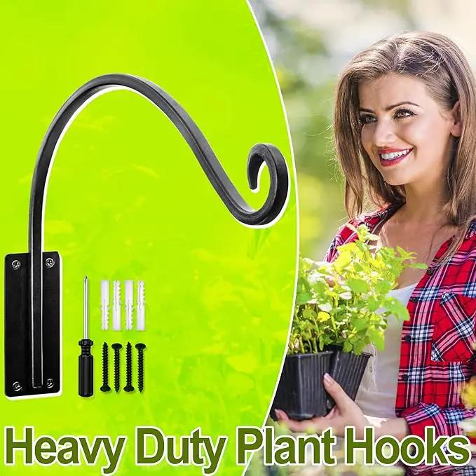 AJART Hanging Plant Hooks｜Plant Bracket Outdoor - Thicker More Durable Rust-Resistant, Heavy Duty Plant Bracket Outdoor (1 PC, 22") by GreenHaven Gardens
