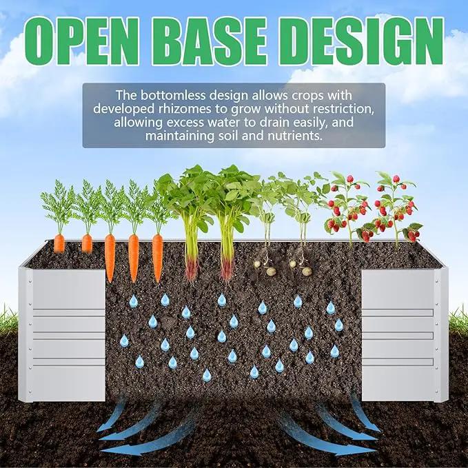 SnugNiture Galvanized Raised Garden Bed 8x4x2FT Outdoor Large Metal Planter Box Steel Kit for Planting Vegetables, Flowers by GreenHaven Gardens