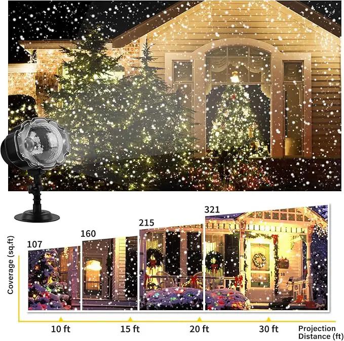 Christmas Snowfall Projector Lights, Indoor Outdoor Holiday Lights with Remote Control, White Snow for Halloween Xmas Party Wedding Garden Landscape Decoration(Snow Spots) by GreenHaven Gardens