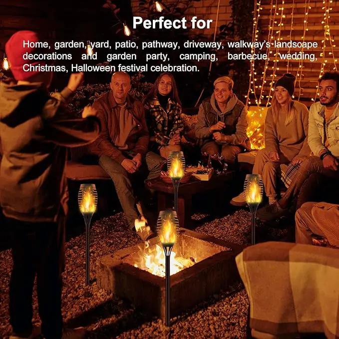 4 Pack Upgraded Solar Lights Outdoor, Mini Solar Torch Lights with Flickering Flames, Waterproof Landscape Decoration Dancing Flame Lights for Garden Pathway Yard by GreenHaven Gardens