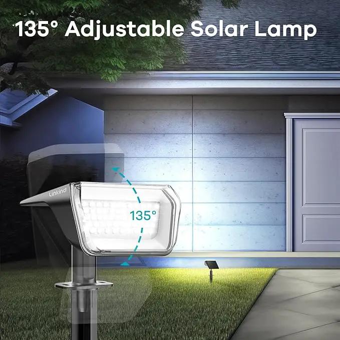 Linkind Solar Spot Lights Outdoor, 60 LEDs Solar Lights Outdoor Waterproof IP67 with 30% Conversion Rate, Ideal for Landscape, Garden, Yard, Pathway (6 Pack, Cool White) by GreenHaven Gardens