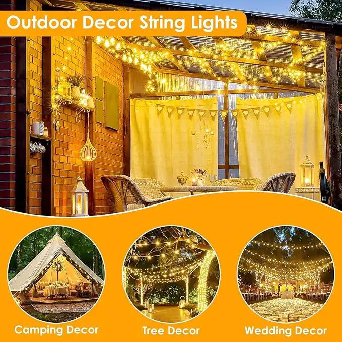 2Pack Each 66Ft 200 LED Fairy Lights Plug in, Waterproof String Lights Outdoor & Indoor, LED String Lights 8 Modes with Timer, Twinkle Light for Girl's Room Garden Christmas Decorations (Warm White) by GreenHaven Gardens