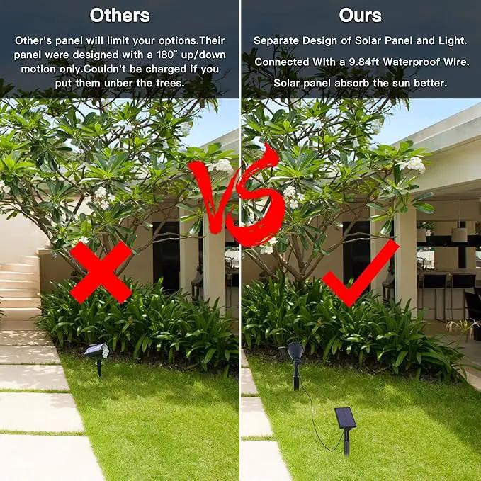 Solar Spot Lights for Outside, Waterproof Solar Spot Lights Dusk to Dawn, Solar Landscape Lights Solar Powered Lights for Garden Porch Walkway Patio (2 Pack) by GreenHaven Gardens