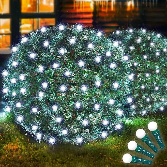 Led Net Lights Christmas Lights Outdoor White Christmas Net Lighting with 121Led Mini Globe Lights 5ftx5ft, Outdoor Indoor Fairy Mesh Net Lights for Christmas Trees, Bushes, Shrubs Decorations by GreenHaven Gardens