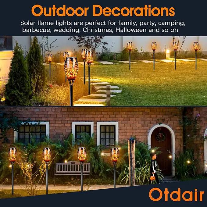 Otdair Solar Outdoor Lights, 16 Pack 12LED Solar Tiki Torches with Flickering Flame, IP65 Waterproof Mini Solar Torch Lights Auto On/Off for Garden, Patio, Yard, Pathway by GreenHaven Gardens