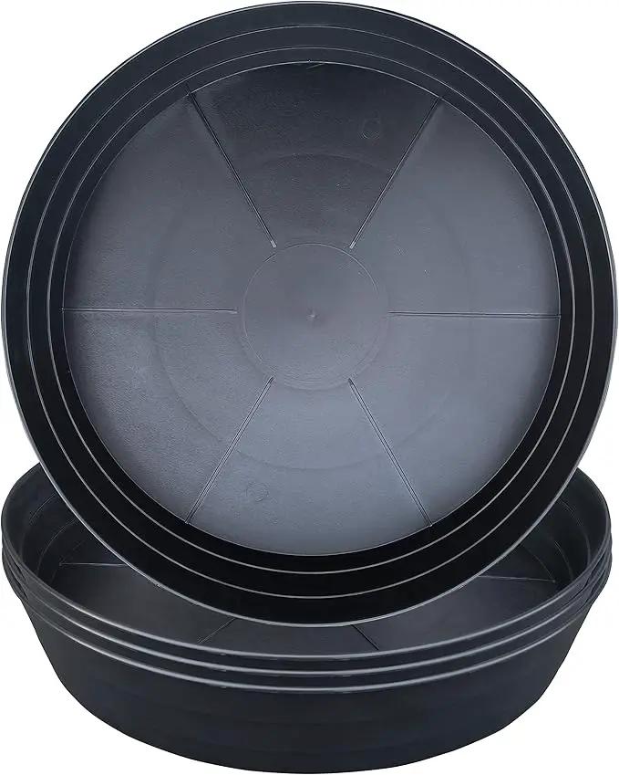 Plant Saucer 14 Inch, 4 Pack Extra Large Planter Saucer, Plastic Plant Saucers for Indoors and Outdoors, Deep Plant Pot Saucers, Drainage Tray for 9 10 12 in Planters by GreenHaven Gardens
