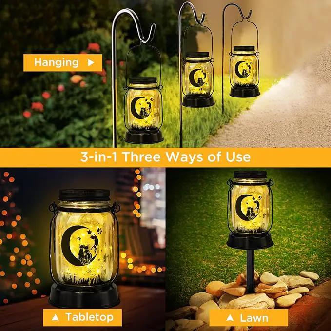 Kyoryuger Cat Solar Lanterns Moon Cats Gifts for Women Mom Grandma Unique Teen Girl Gifts Christmas Gifts for Cat Lovers Cat Memory Lantern with Stake for Yard Lawn Patio Bedroom Kitty Decoration by GreenHaven Gardens