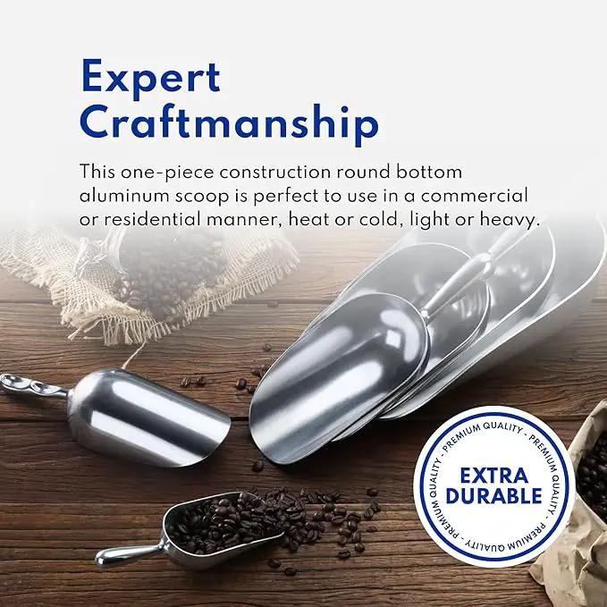 New Star Foodservice 34509 One-Piece Cast Aluminum Round Bottom Bar Ice Flour Utility Scoop, 5-Ounce, Silver (Hand Wash Only) by GreenHaven Gardens