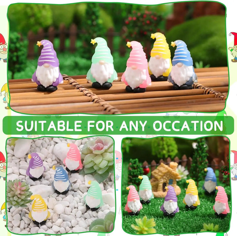 50 Pcs Luminous Mini Gnomes Figurines Fairy Glow in Dark Garden Miniature Gnome Figurines Decor Funny Poses Garden Yard Home Patio Lawn Backyard Hide See DIY Craft by GreenHaven Gardens