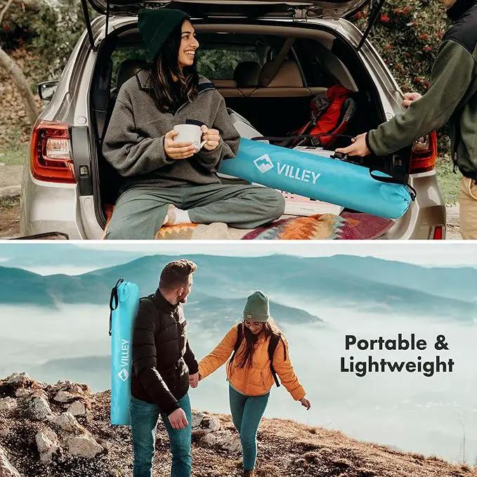 VILLEY Folding Camping Table, Lightweight Portable Beach Table with 2 Cup Holders & Carry Bag for Camping, Beach, Fishing, Travel, and Outdoor Activities (Small) by GreenHaven Gardens