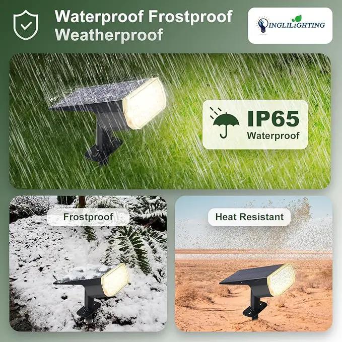 DINGLILIGHTING Waterproof Solar Lights Outdoor: IP65 Led Spot Light Decorations for Garden - 3 Lighting Modes Solar Powered for Yard - Dust to Dawn Uplighting Landscape Pathway Drive Patios 6PC Warm by GreenHaven Gardens