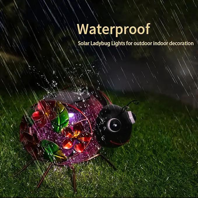 MUMTOP Solar Lantern, Waterproof LED Solar Lights Outdoor Ladybug Decorative Tabletop Lanterns for Patio Garden Table Decor by GreenHaven Gardens