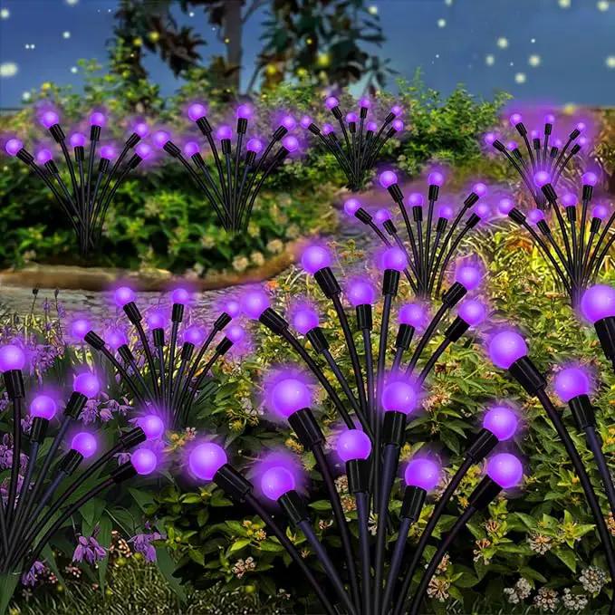 Kohlrabi Solar Garden Lights Outdoor, 4 Pack 40 LED Purple Firefly Lights Waterproof, Sway by Wind, Solar Swaying Light for Yard Patio Backyard Garden Planter Flower Bed Pathway Decoration by GreenHaven Gardens