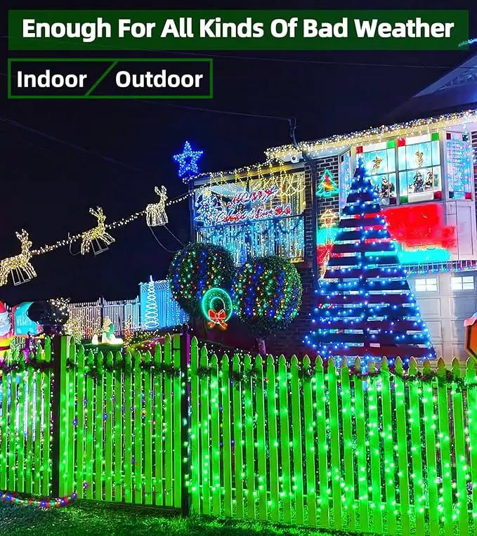 750 LED Outdoor Christmas Lights Decorations, 246ft Green Wire LED Christmas String Lights with Timer Memory, Twinkle Lighs for Indoor Outdoor Xmas Party Christmas Tree Wedding Garden Patio Green by GreenHaven Gardens
