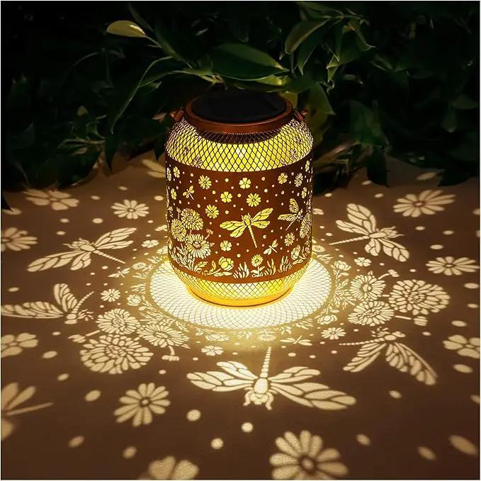 Solar Lanterns Outdoor Waterproof Dragonfly Garden Decor Birthday Gifts for Women Mom Grandma Hanging Solar Lights Metal Decoration Outside for Yard, Patio, Backyard, Porch, Pathway by GreenHaven Gardens