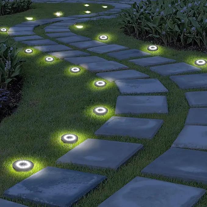 NFESOLAR Solar Ground Lights Outdoor 8 Pack, IP68 Waterproof Flat Solar Outdoor Lights for Garden, Bright Solar Powered Landscape Lighting for Yard Lawn Patio Driveway Walkway Decor (White) by GreenHaven Gardens