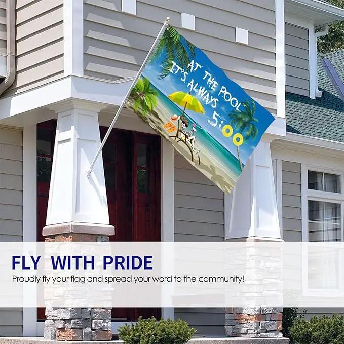 At The Pool It'S Always 5 00 Flag 3x5 Ft Outdoor Decoration Banner House Flags Yard Farmhouse Garden Indoor Sign by GreenHaven Gardens