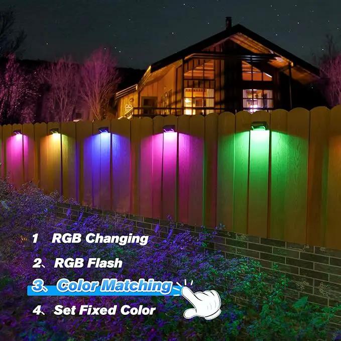 Aulanto Solar Fence Lights 8 Pack-Plus,100 Lumen Big Outdoor Solar Light IP65 Waterproof, Warm White and 10 RGB Modes,Fence Lights Otdoor Solar Lighting for Backyard,Garden,Fence,Wall,Deck,Stairs. by GreenHaven Gardens