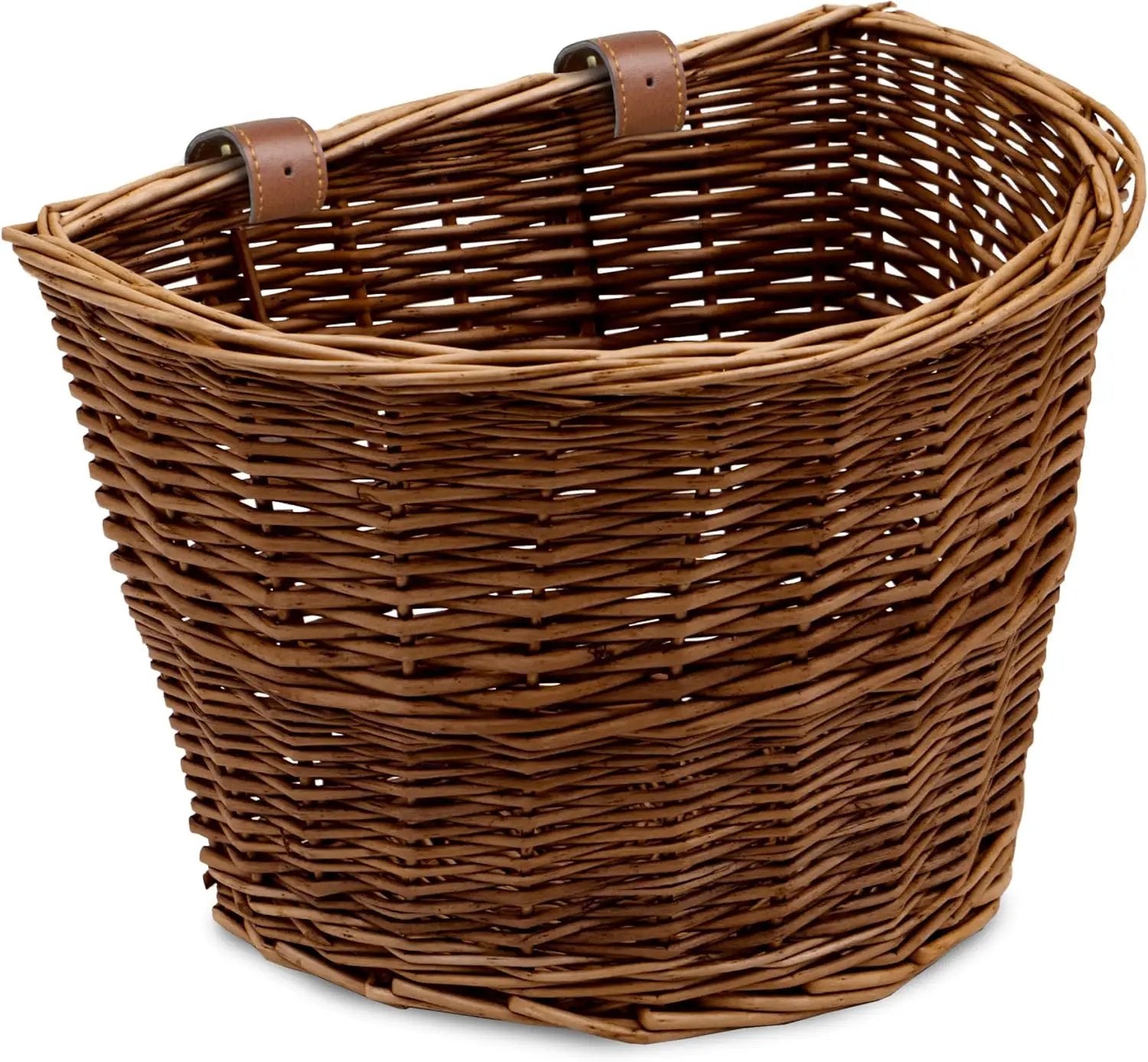 ProSource Wicker Bike Basket Front Cargo for Women and Men, Fits Most Bikes, Beach Cruiser, Stationary Bike, Ebike, Road Bike, Brown by GreenHaven Gardens