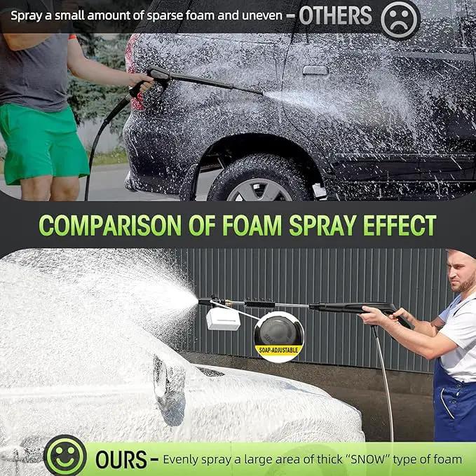 Electric High Pressure Washer - Portable Washer with 23 FT Water Outlet & 6.6 FT Inlet Hose, Steel Spray Wand, Foam-Adjustable Cannon,4 Nozzle Set, Cleans Car/Patio/Fence/Window, 3800PSI 2.4GPM by GreenHaven Gardens