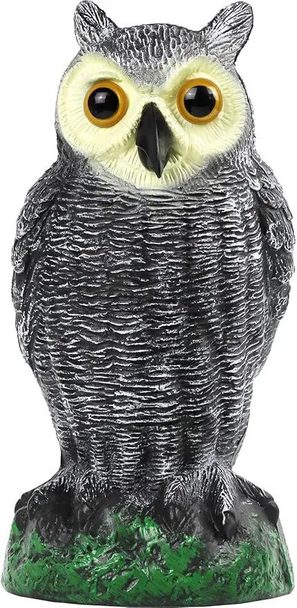 Galashield Owl Decoy | Plastic Owls to Scare Birds Away | Owl Statue for Garden & Outdoors - Pack of 3 by GreenHaven Gardens