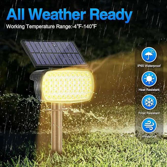 108 LED Solar Spot Lights Outdoor, IP65 Waterproof, 3 Modes Landscape Spotlights, Large Solar Panel Powered Lights for Garden Yard Pathway (Warm White/2 Pack) by GreenHaven Gardens