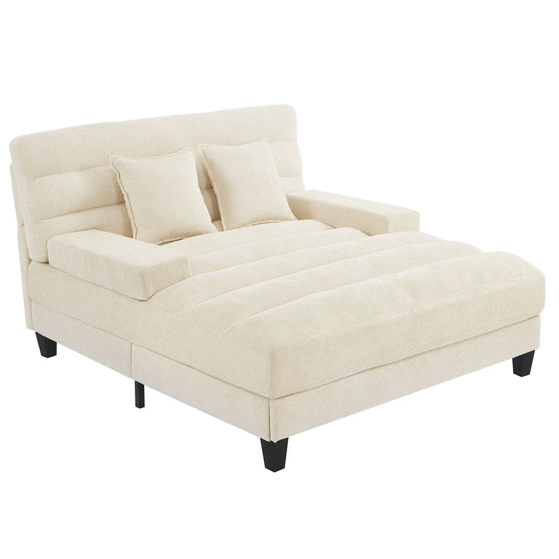 Chaise Bed Lounge Sofa Chair With Adjustable Backrest And LED Light Strip by Unique Piece Furniture