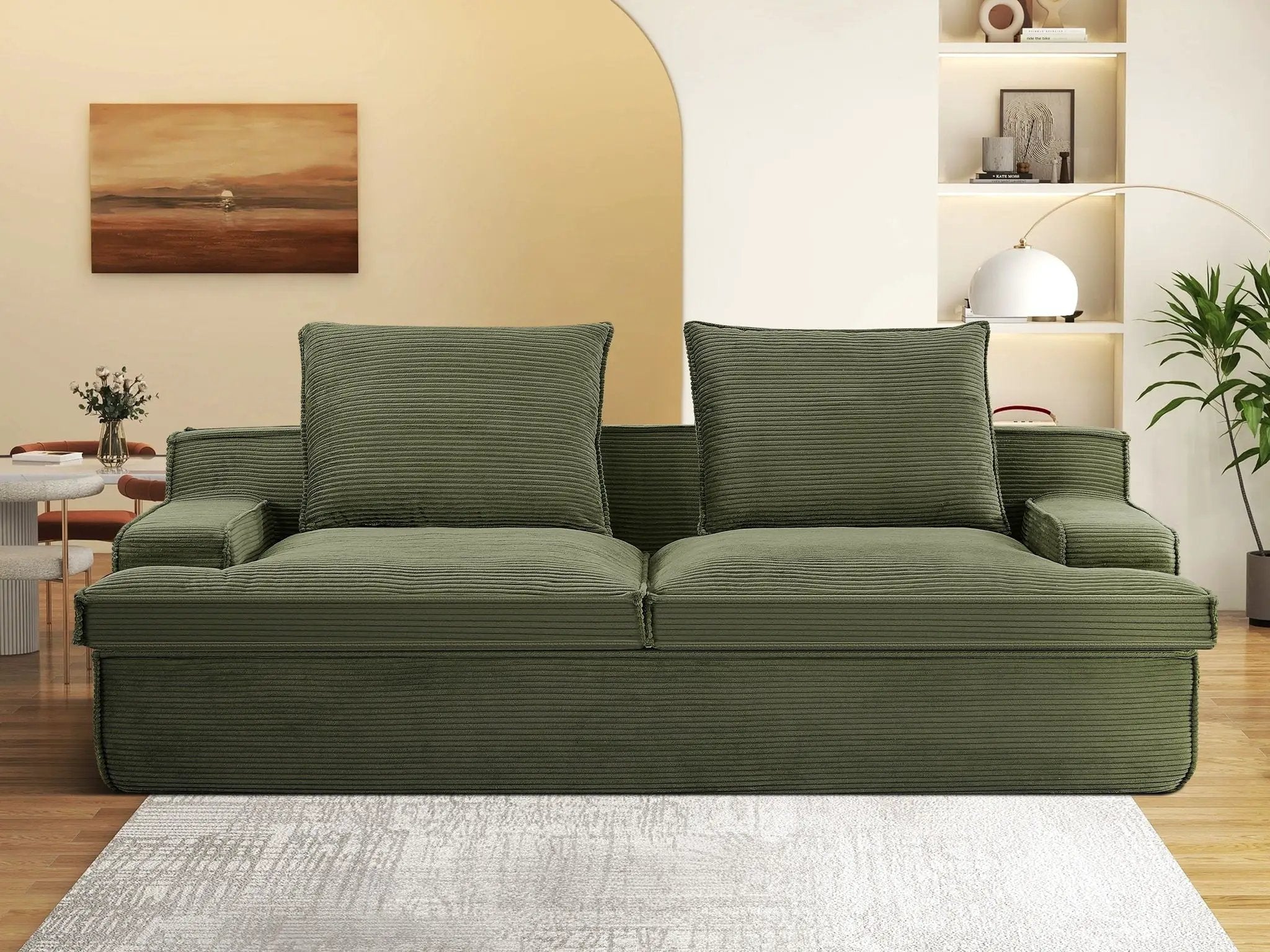 Nimbus - Oversized Full Foam 4 Seater Couch For Living Room Upholstered In Soft, Wide Armrests by HouseOfZazla