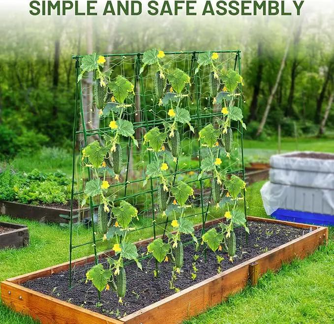 Compact A-Frame Plant Trellis for Peas, Beans & Small Climbing Plants - Rust-Resistant, Easy to Assemble, Lightweight Steel, Ideal for Raised Beds & Container Gardens(31" W x 47" H) by GreenHaven Gardens