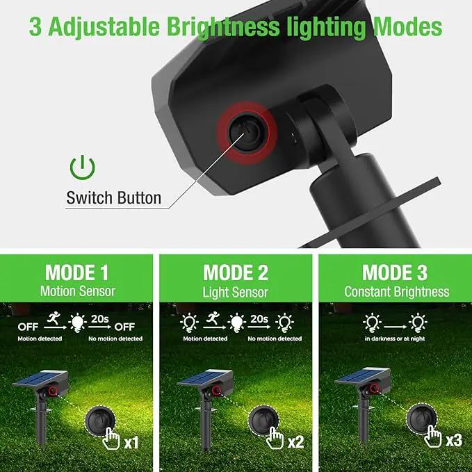 Solar Spot Lights Outdoor Motion Sensor with 3 Modes, [ 12 Pack/56 LED ] 2-in-1 Auto On/Off Solar Landscape Lighting for Outside Yard Wall Garden Path, Cool White by GreenHaven Gardens